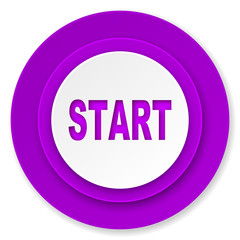 start icon, violet button