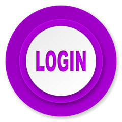 login icon, violet button