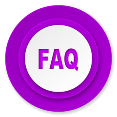 faq icon, violet button