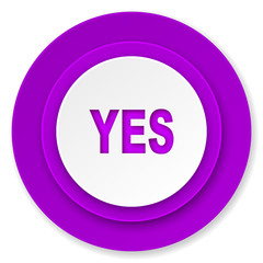 yes icon, violet button