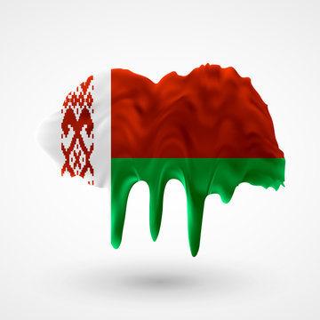 Flag of Belarus painted colors