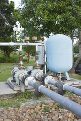Fototapeta na wymiar old rust water pump - Stock Image