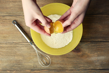 Preparing dough, mixing ingredients