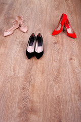 Women shoes on floor in room