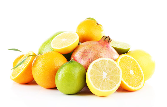 Ripe citrus isolated on white
