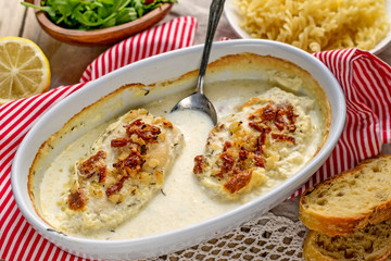 Chicken breasts in creamy sauce