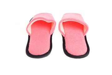 pink slippers footwear isolated on white background