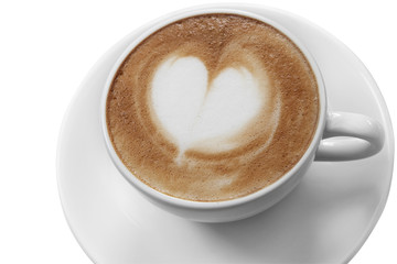 Cup of hot coffee with Love
