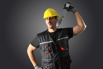 worker with yellow helmet