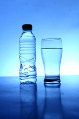 Bottle and glass of water
