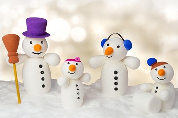 Schneemänner Winterspaß