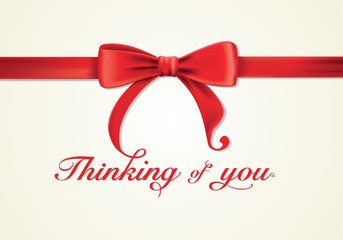 Red ribbons and greeting card, bows