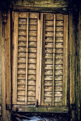 Old wooden closed window texture.