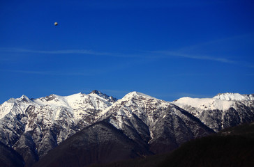 alone zeppelin above Caucasus mountains © babble