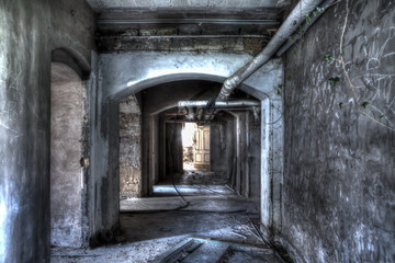 Fototapeta na wymiar basement corridor