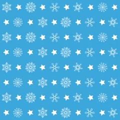 Blue Christmas Patterns Snowflakes