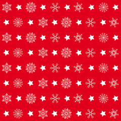 Red Christmas Patterns Snowflakes