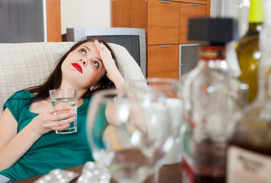 Woman Having Hangover