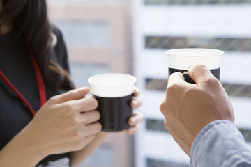Businessman during a break drinking coffee