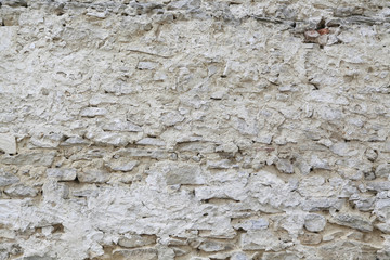 Wall of stones with mortar