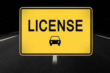 license straßenschild