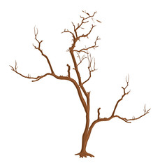 Fototapeta premium Dry Dead Tree Shape Vector