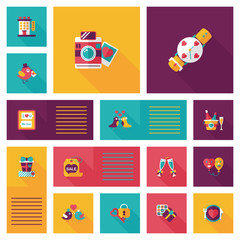 Valentine’s Day ui flat design background set, eps10