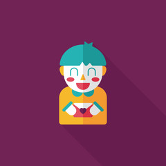 Valentine's day boy flat icon with long shadow,eps10