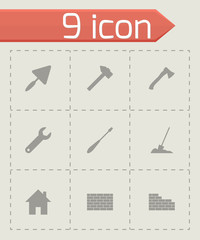 Vector black construction icon set