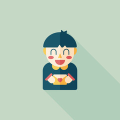 Valentine's day boy flat icon with long shadow,eps10
