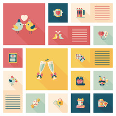 Valentine’s Day ui flat design background set, eps10