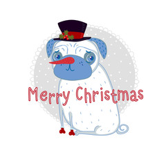 Pug-snowman