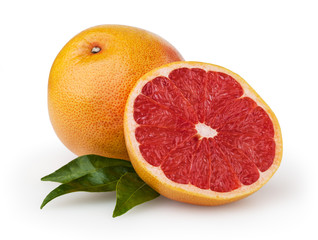 Grapefruits isolated on white background with clipping path