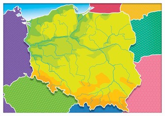 Fototapeta premium Poland, Polish map