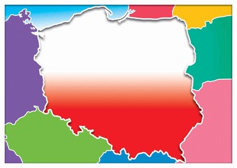 Poland, Polish map - obrazy, fototapety, plakaty