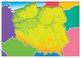 Naklejka premium Poland, Polish map