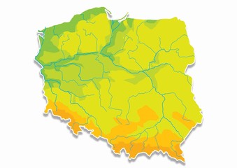 Obraz premium Polska, polska mapa