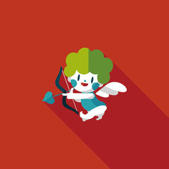 Valentine's Day cupid flat icon with long shadow,eps10