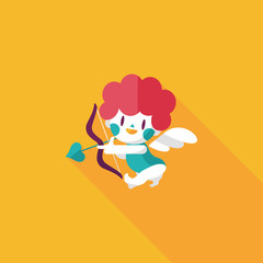 Valentine's Day cupid flat icon with long shadow,eps10