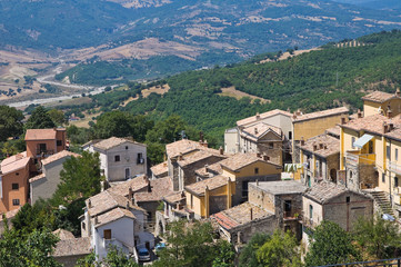 Fototapeta na wymiar Panoramic view of Guardia Perticara. Basilicata. Italy.