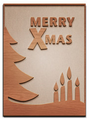 MERRY Xmas - TANNE - Rahmen Holz