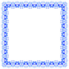 lacy pattern of blue flowers