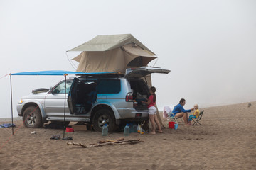 Foggy morning. Camping life