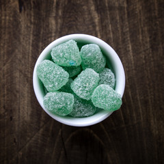 Close up shot of fruity chewy candy