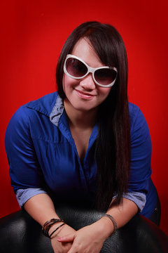 a Woman wearing sunglasses