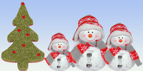 schneemannfamilie zu weihnachten