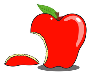 Eaten Apple Shape Vector