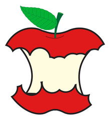 Vector Eaten Apple