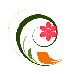 Colored Ornate Floral Drawing