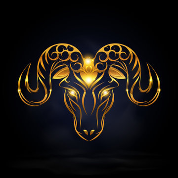 Gold Goat Symbol